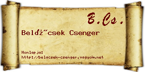 Belácsek Csenger névjegykártya
